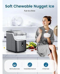 Nugget Ice Makers Maker Machine,35lbs/Day,One-Click Operation,Self-Cleaning Countertop Machine,Stainless Steels Upgrade