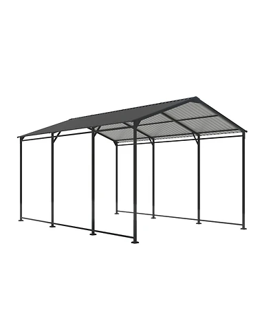 Streamdale 10x15 Metal Carport, Galvanized Steel Roof, Gray