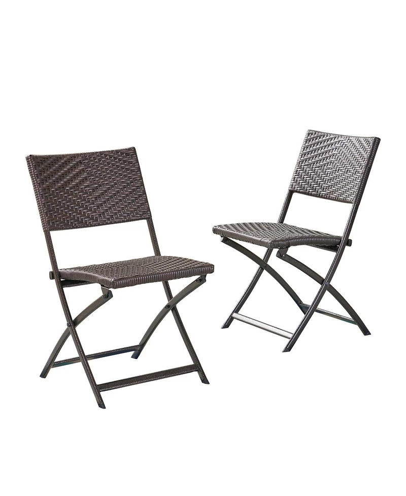 Streamdale Folding Wicker Patio Dining Chair - Brown