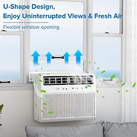 Cowsar 12000 Btu U-Shaped Window Air Conditioner Cools up to 450 Sq.Ft with 6 Modes 24H Timer, Window Ac Units, Easy to Install, Low Noise, Remote Con