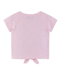 Andy & Evan Little Girls Toddler/Child Pink Raglan Sleeve Knotted Tee