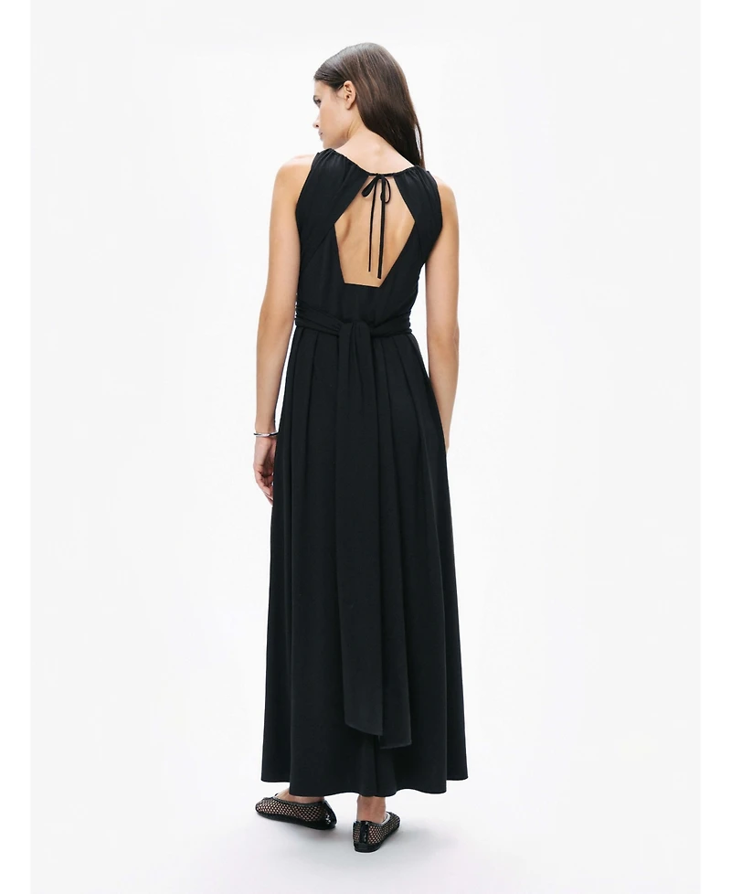 Nocturne Women's Maxi Dress with Belt Ties