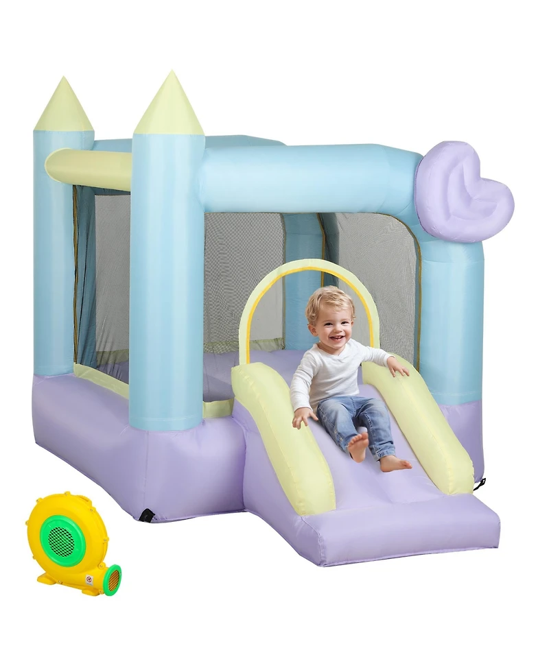 Qaba Bounce House, Inflatable Bouncer with Air Blower, 98" x 65" x 79"