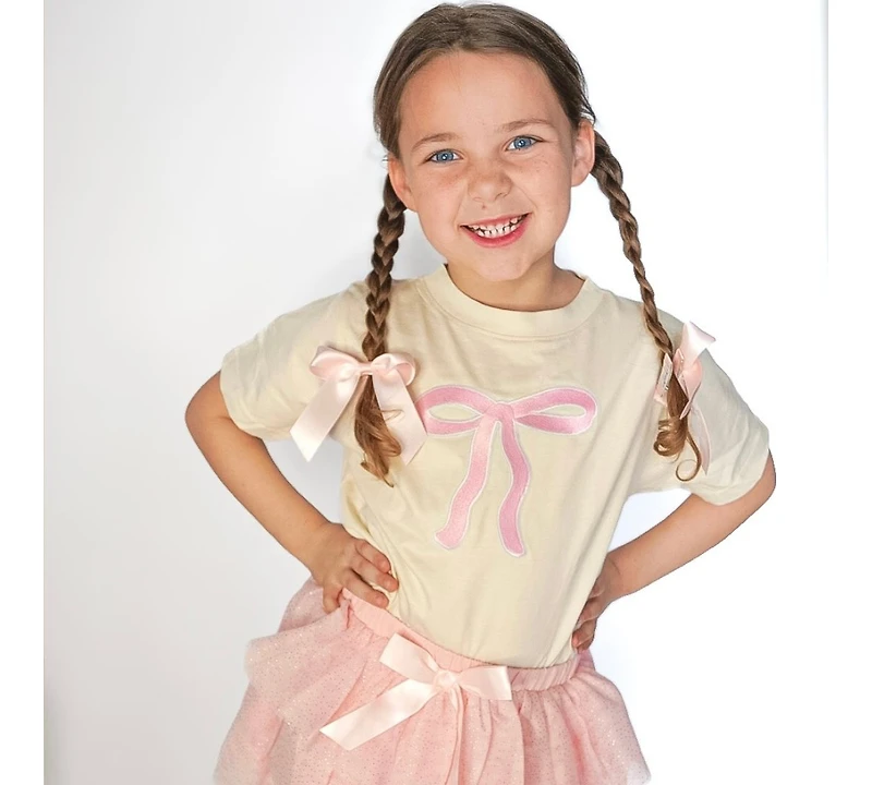 Sweet Wink Baby Girls Coquette Bow Patch Short Sleeve T-Shirt
