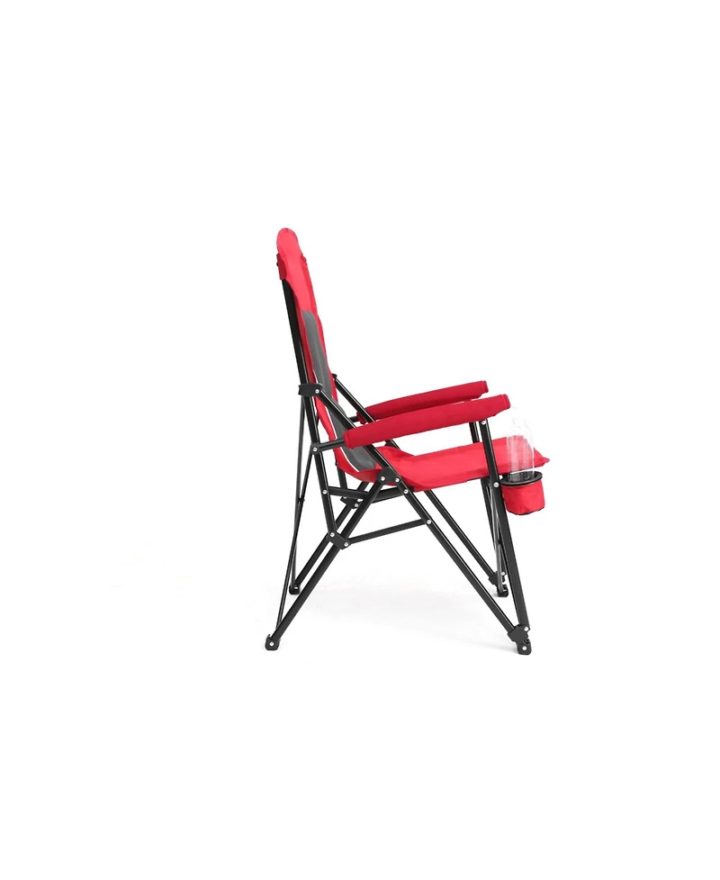 Streamdale High-back, heavy-duty lawn chair, 250lbs, Portable, collapsible, Cup holder, Red
