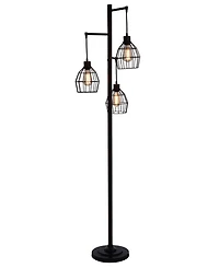 StyleCraft Home Collection 71.5" Madison Contemporary Three Pendant Steel Floor Lamp