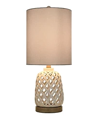 StyleCraft Home Collection 23.3" Weave Ceramic Table Lamp