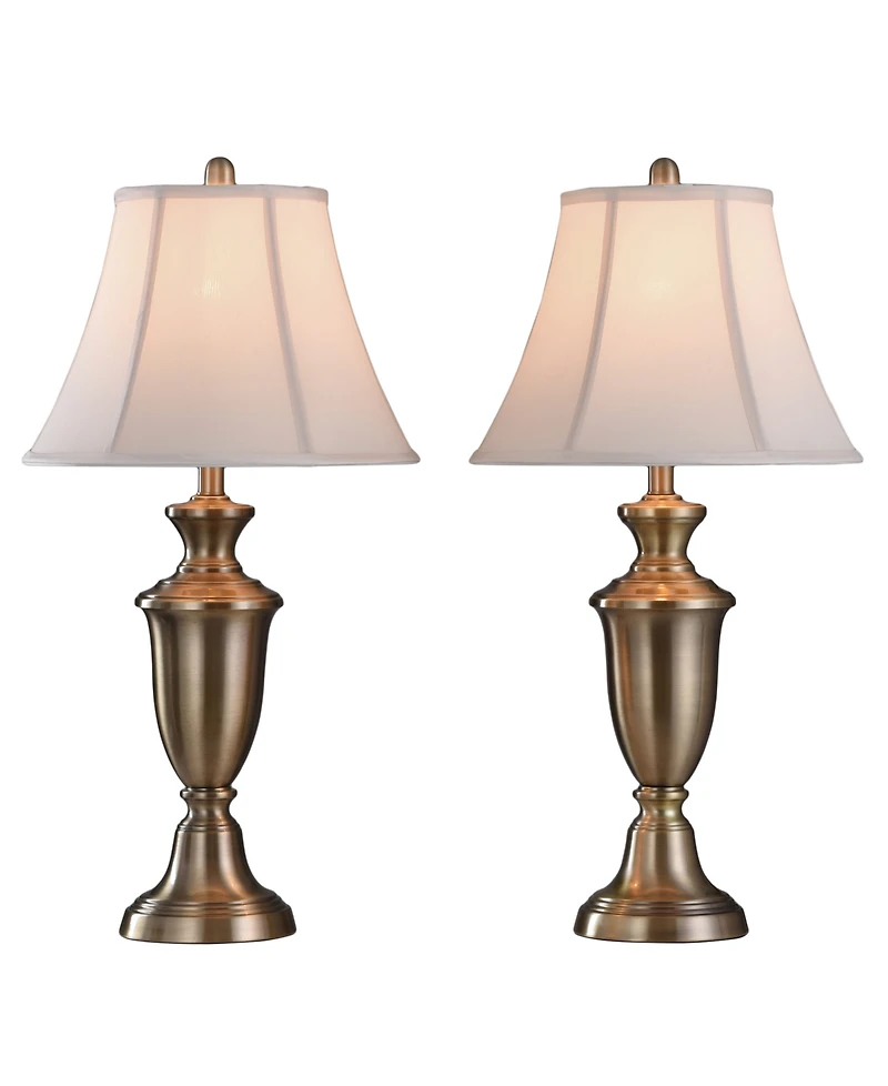StyleCraft Home Collection 30.5" Traditional Metal Table Lamp, Set of 2