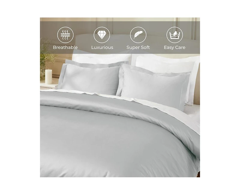Superior Egyptian Cotton 850 Thread Count Solid Duvet Cover Set, King/California King