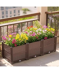 Streamdale Brown rectangular raised garden bed kit for vegetables, herbs, flowers