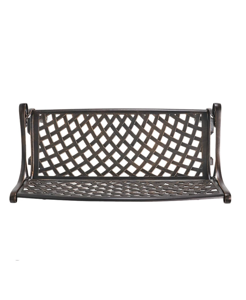 Streamdale Antique Copper Finish Cast Aluminum 2-Person Outdoor Bench