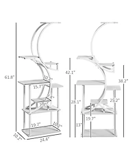 Outsunny 8 Tier Plant Sd, 62" S-Shaped Shelf, ish