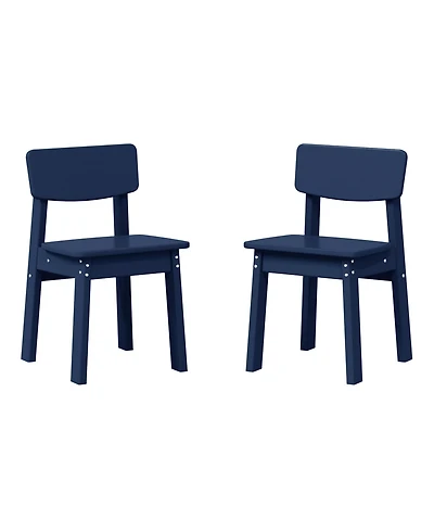 Outdoor Hdpe Kids Modern Plastic Toddler Dining Chairs (Set of Two)