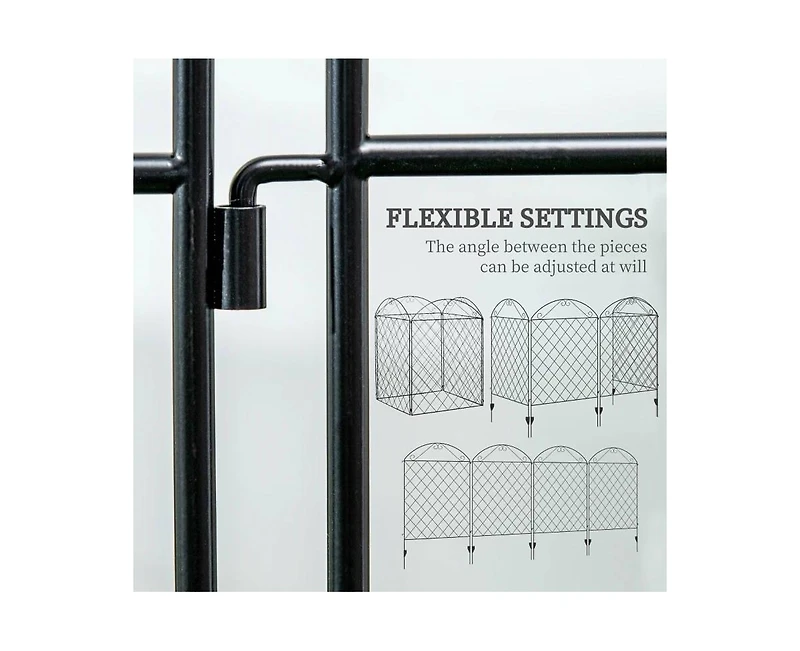 4 Pack Steel Foldable Fence Arch Trellis Panel Animal Barrier