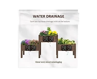 3 Wooden Elevated Planter Raised Garden Beds
