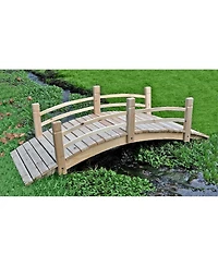 Cedar Wood Garden Bridge with Railings for Elegant Outdoor Landscape Decor