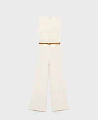 Mango Women's Belt Long Jumpsuit