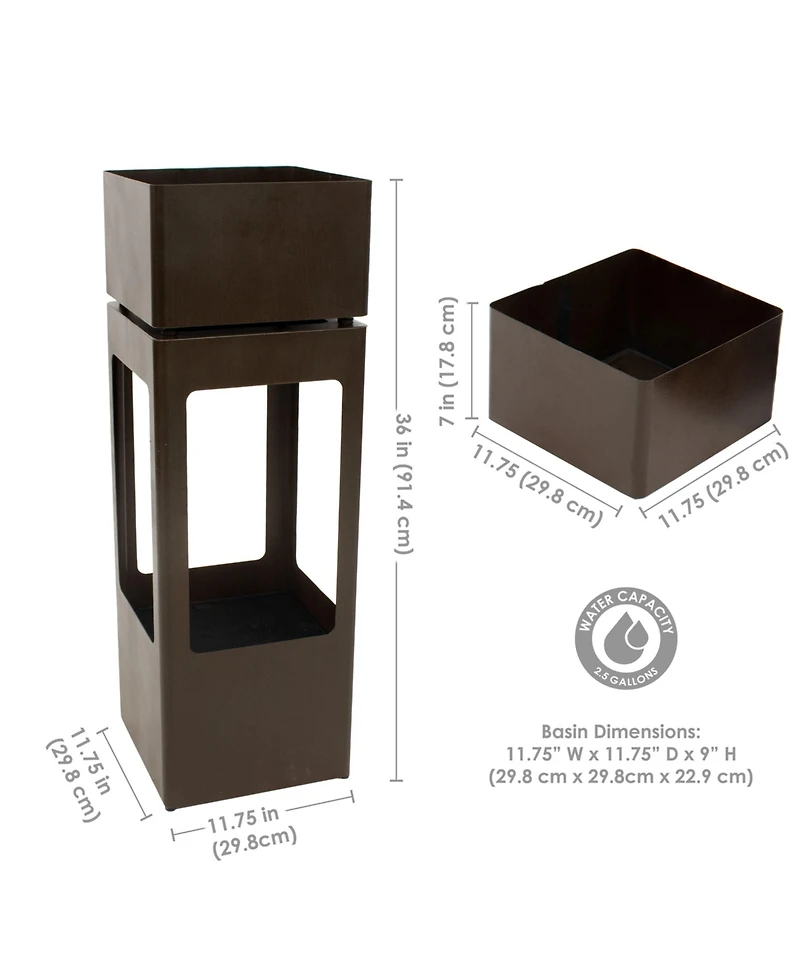 36" H Serene Showers Zinc Outdoor Water Fountain with Warm White Led Lights