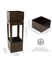 36" H Serene Showers Zinc Outdoor Water Fountain with Warm White Led Lights