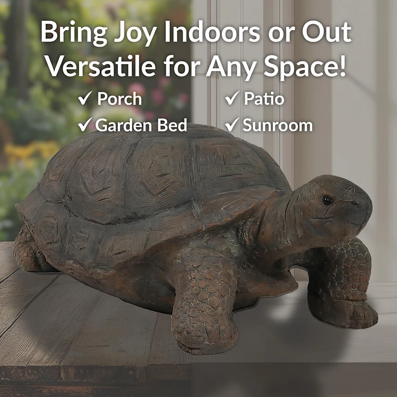 Indoor/Outdoor Lifelike Large Todd the Tortoise Patio Garden Yard Entryway Decorative Statue - 30"