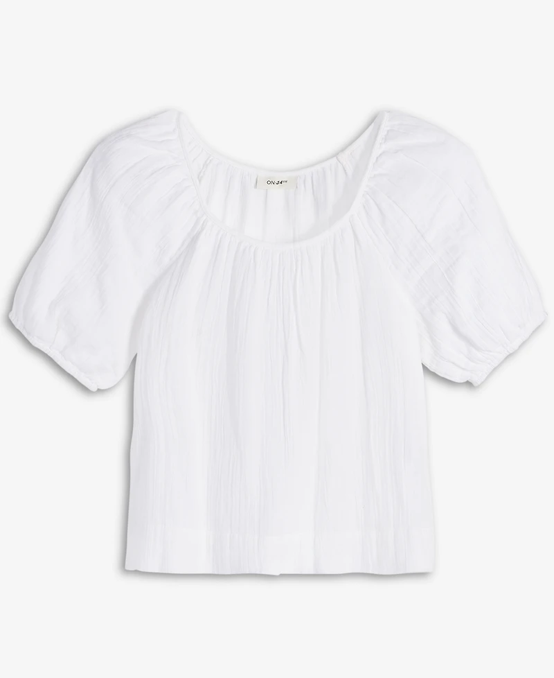 On 34th Women's Cotton Gauze Scoop-Neck Top, Exclusively at Macy's