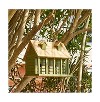 Garden Bird House with 1 Compartment and 4 Entry Holes for Outdoor Birds