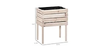 Farmhouse 4-Piece Wooden Elevated Raised Garden Bed Planter Box for Outdoor Gardening