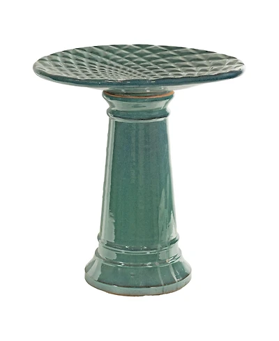 Rennes Ceramic Bird Bath - Turquoise - 22.5" H