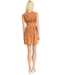 Luxely Women's Sleeveless Pintuck Mini Dress