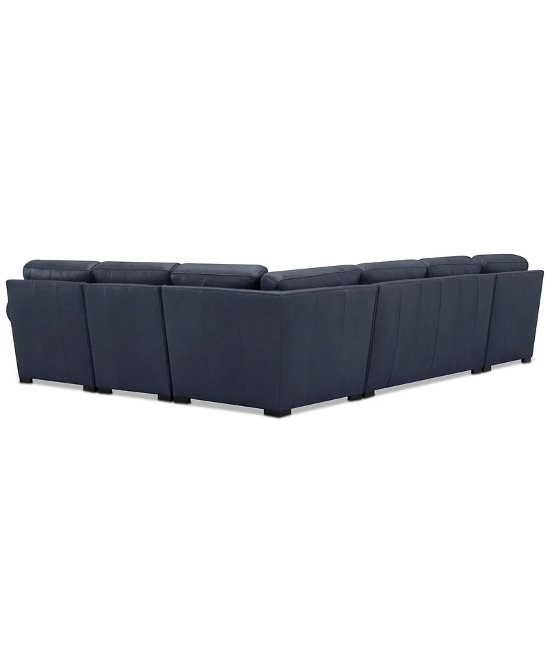 Radley Roll Arm 139" 5-Pc. Leather Square Corner L Sectional, Exclusively at Macy's
