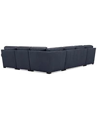 Radley Roll Arm 139" 5-Pc. Leather Square Corner L Sectional, Exclusively at Macy's
