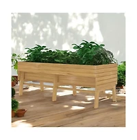 Outdoor Modern Cedar Wood Raised Garden Bed Planter 70-inch x 31-inch