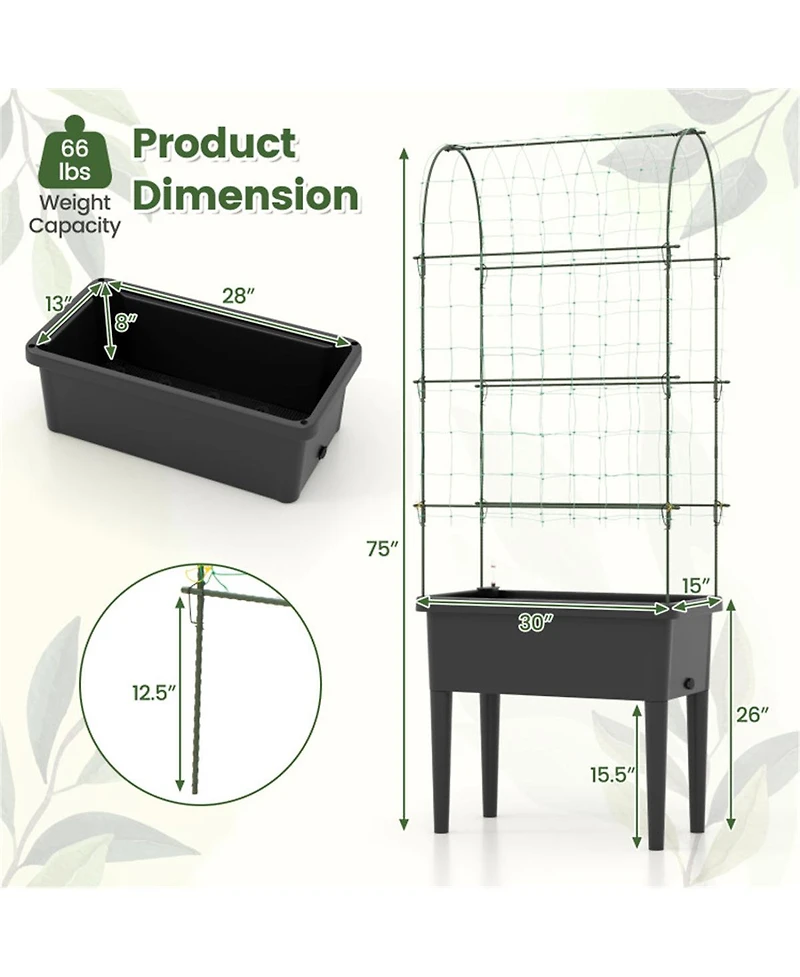 Elevated Garden Bed Flowerpot Sturdy Wooden Planter for Easy Planting and Growth