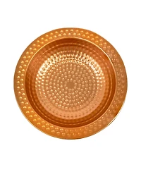 Outdoor Staked Bird Bath or Bird Feeder with Copper Finish and Step-In Stake - 38"