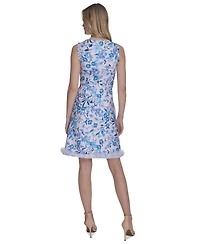 Eliza J Women's Tweed A-Line Floral-Pattern Dress