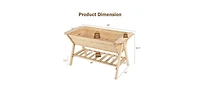 Farmhouse 2 Tier Large Outdoor Wooden 5-ft Raised Garden Bed Planter Box