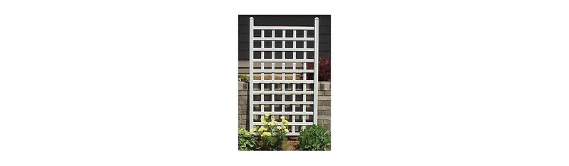 Vinyl Garden Trellis with Classic Lattice Design for Climbing Plants and Outdoor Decor