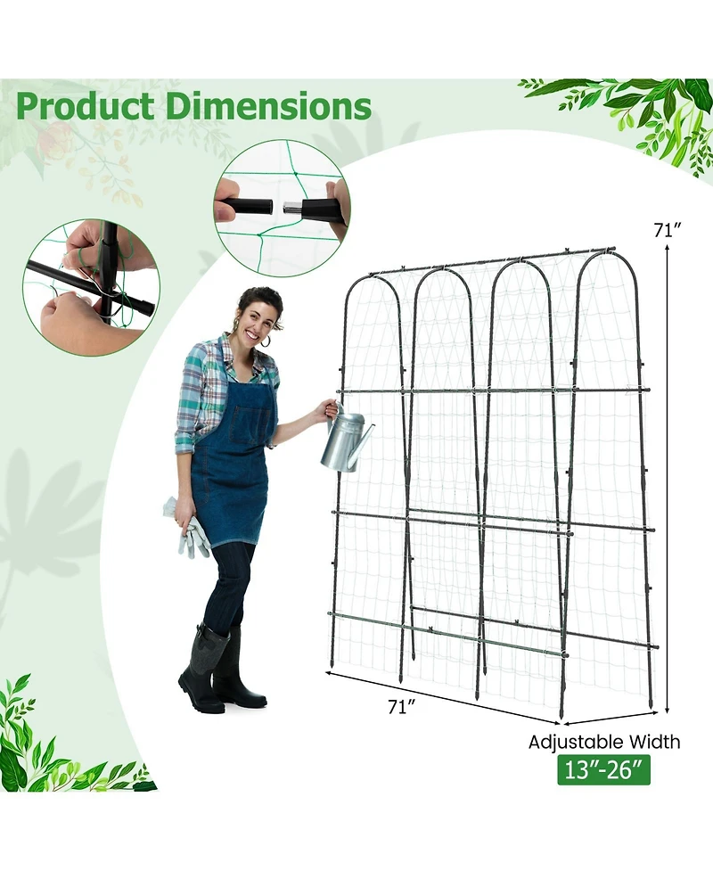 U-Shaped Tall Garden Arched Trellis for Climbing Plants