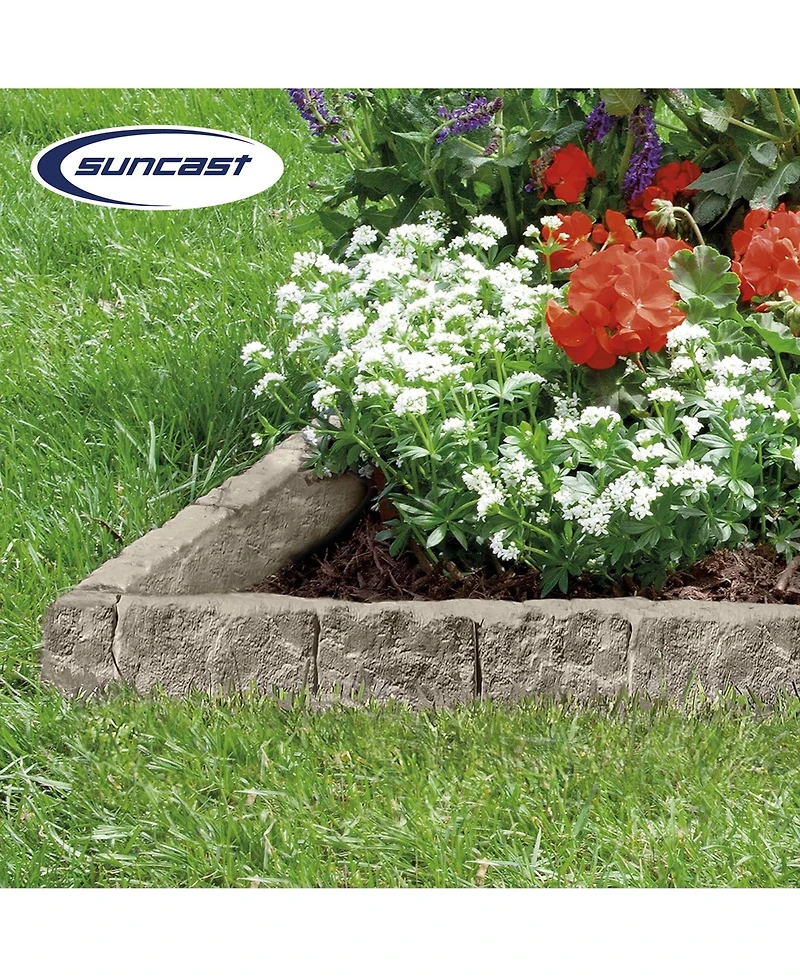 Suncast 10 Piece Landscape Design Border Decorative Rock Stone Edging (4 Pack)