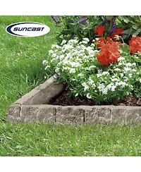 Suncast 10 Piece Landscape Design Border Decorative Rock Stone Edging (4 Pack)