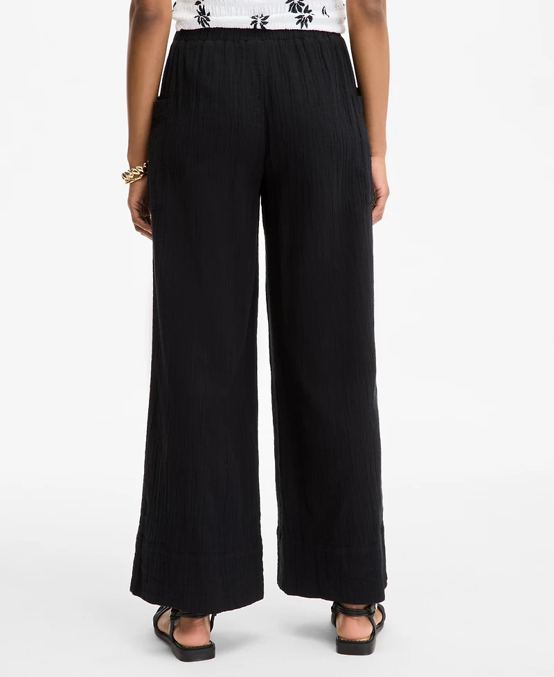 On 34th Women's Cotton Gauze Pull-On Pants, Exclusively at Macy's