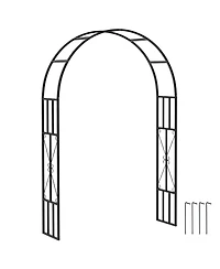 Outsunny 7.3ft Steel Garden Arch Trellis, Garden Arbor for Climbing Plants