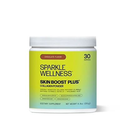 Skin Boost Plus [30-Serves] | Collagen Powder Supplement with Verisol Bioactive Hydrolyzed Peptides, Vitamin C & Hyaluronic Acid