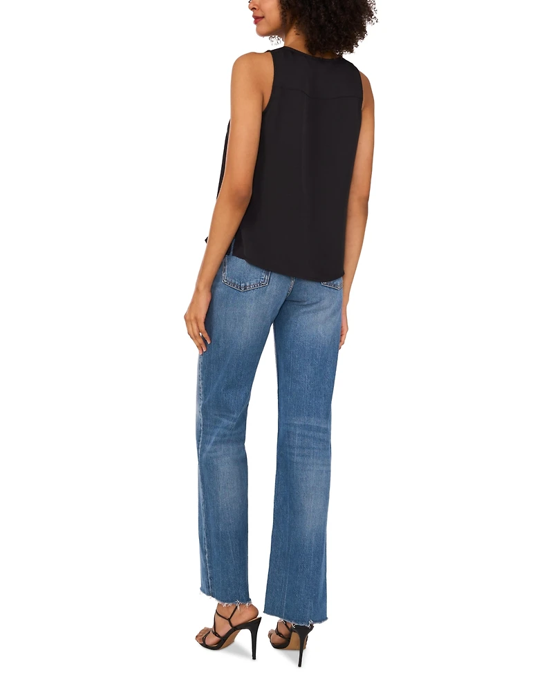 Vince Camuto Women's V-Neck Crossover Sleeveless Top