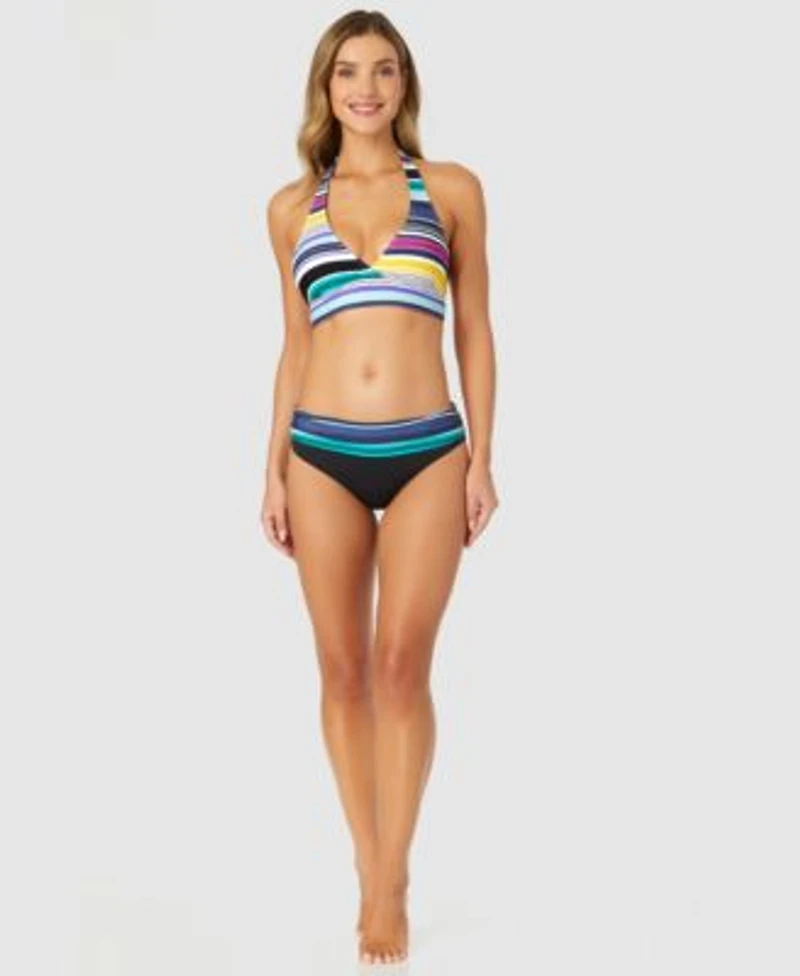 Anne Cole Womens Marilyn Striped Halter Bikini Top Eleni Bottoms