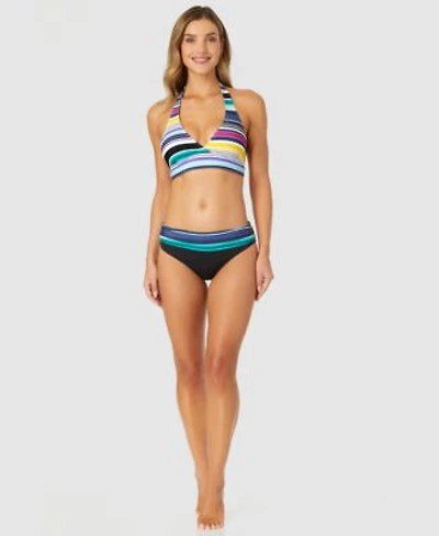Anne Cole Womens Marilyn Striped Halter Bikini Top Eleni Bottoms