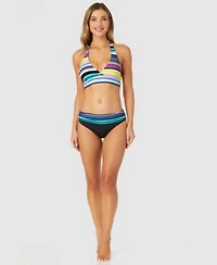 Anne Cole Womens Marilyn Striped Halter Bikini Top Eleni Bottoms