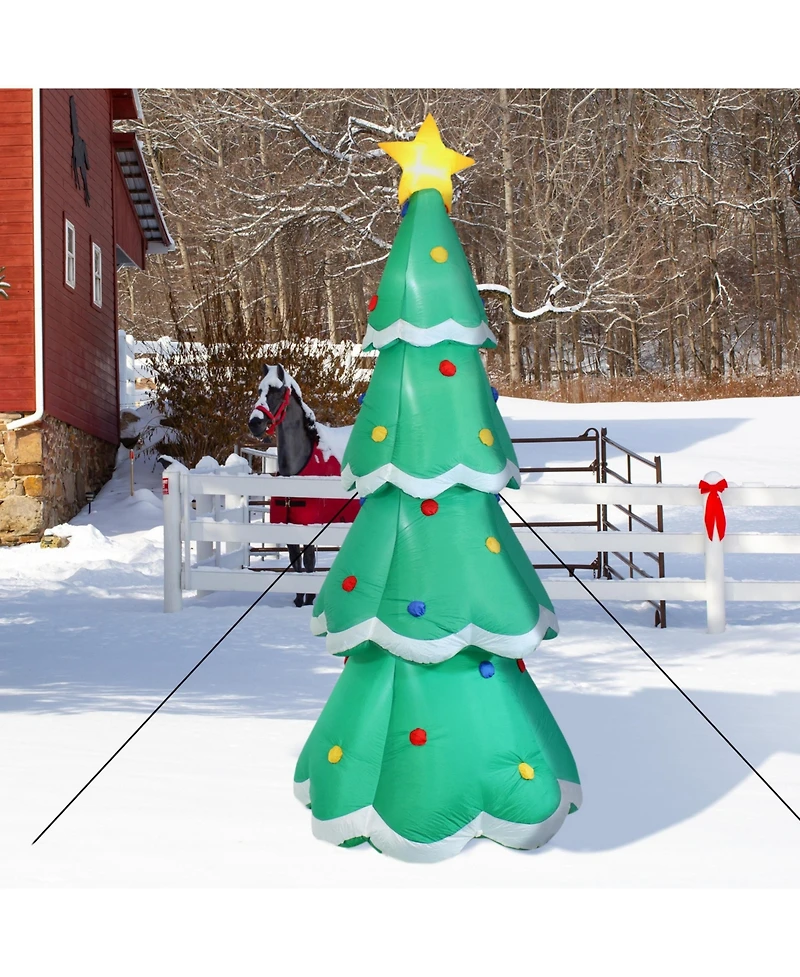 9.5' Self-Inflating Towering Christmas Tree Inflatable Pre-Lit Yard Decoration with Fan Blower and Led Lights