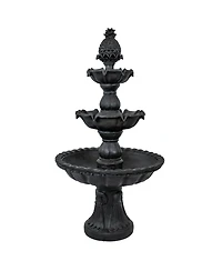 Electric Fiberglass 3-Tier Welcome Pineapple Top Outdoor Water Fountain - 57"
