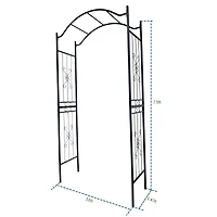 Streamdale Black Metal Garden Arch (3.6' x 1.5' x 7.5')